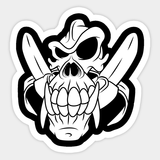 Gorilla Jolly Roger Sticker by Ian Moss Creative